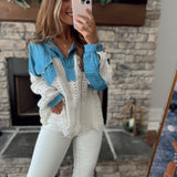 Alisha Denim Lace Detail Polo