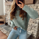 Pistachio Simply Mocked Sweater