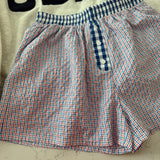 Blue Heart Plaid Boxer Shorts