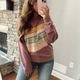 Parker Plum Mixed Colored Patches Pullover