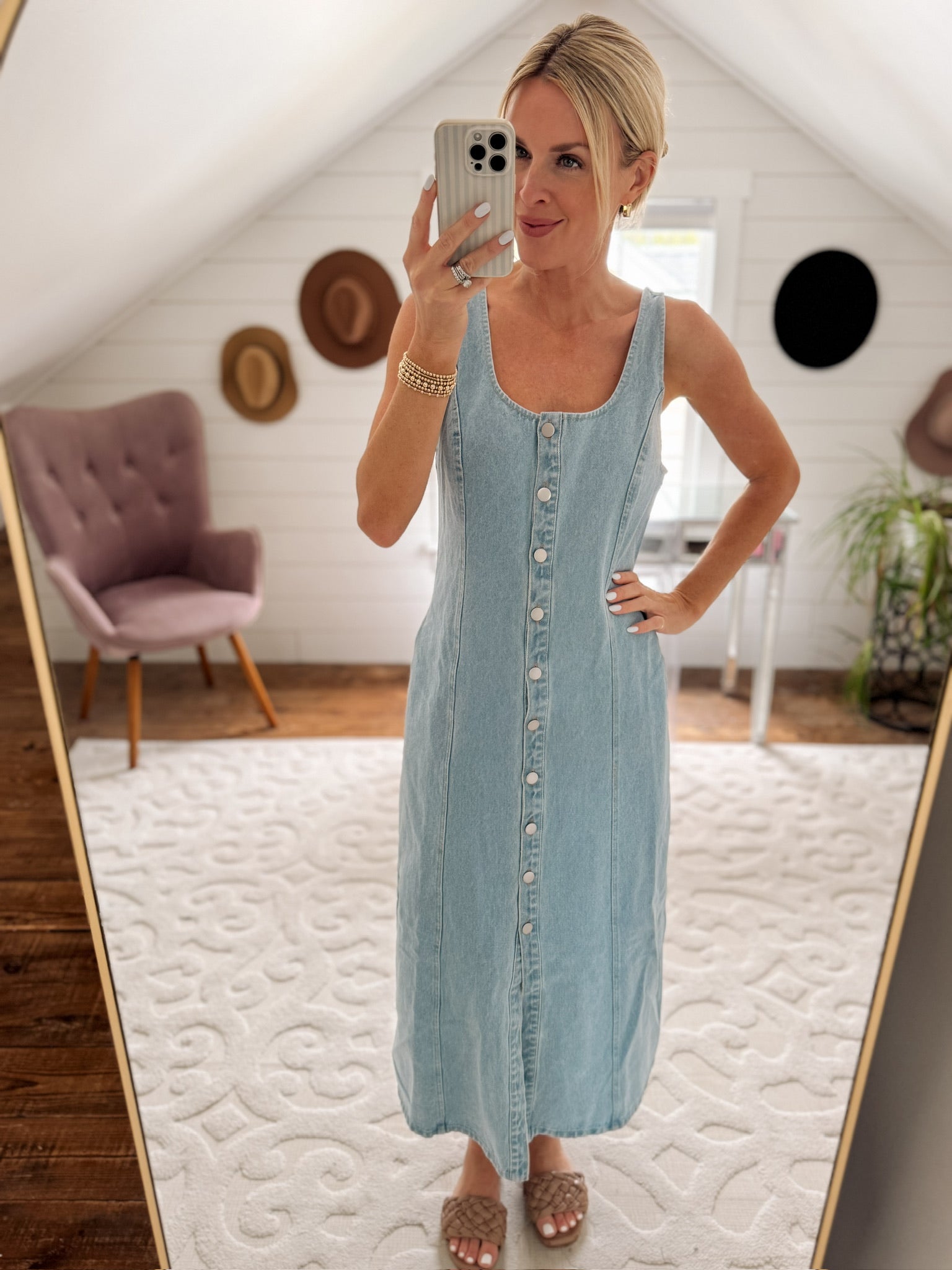 denim prairie dress Prairie Skies High-Low Dress, Medium / Blue