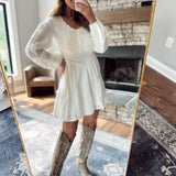 Cream Lace Drop Waist Corset Mini