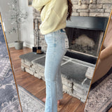 Mica Rock Blue Raw Hem Ankle Straight Denim
