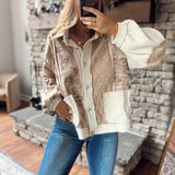 Camo Contrast Colorblock Quilted Jacket