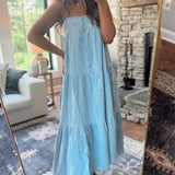 Brighton Light Denim Sleeveless Button Midi