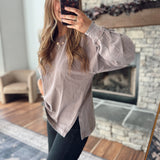 Chestnut Washed Oversized Long Sleeve