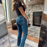 Risen Dark Multi Seam Design HR Straight Denim