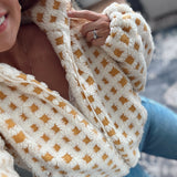 Gold Checkered Sherpa Jacket