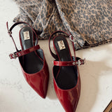 Burgundy Aree Pointed Toe Flat