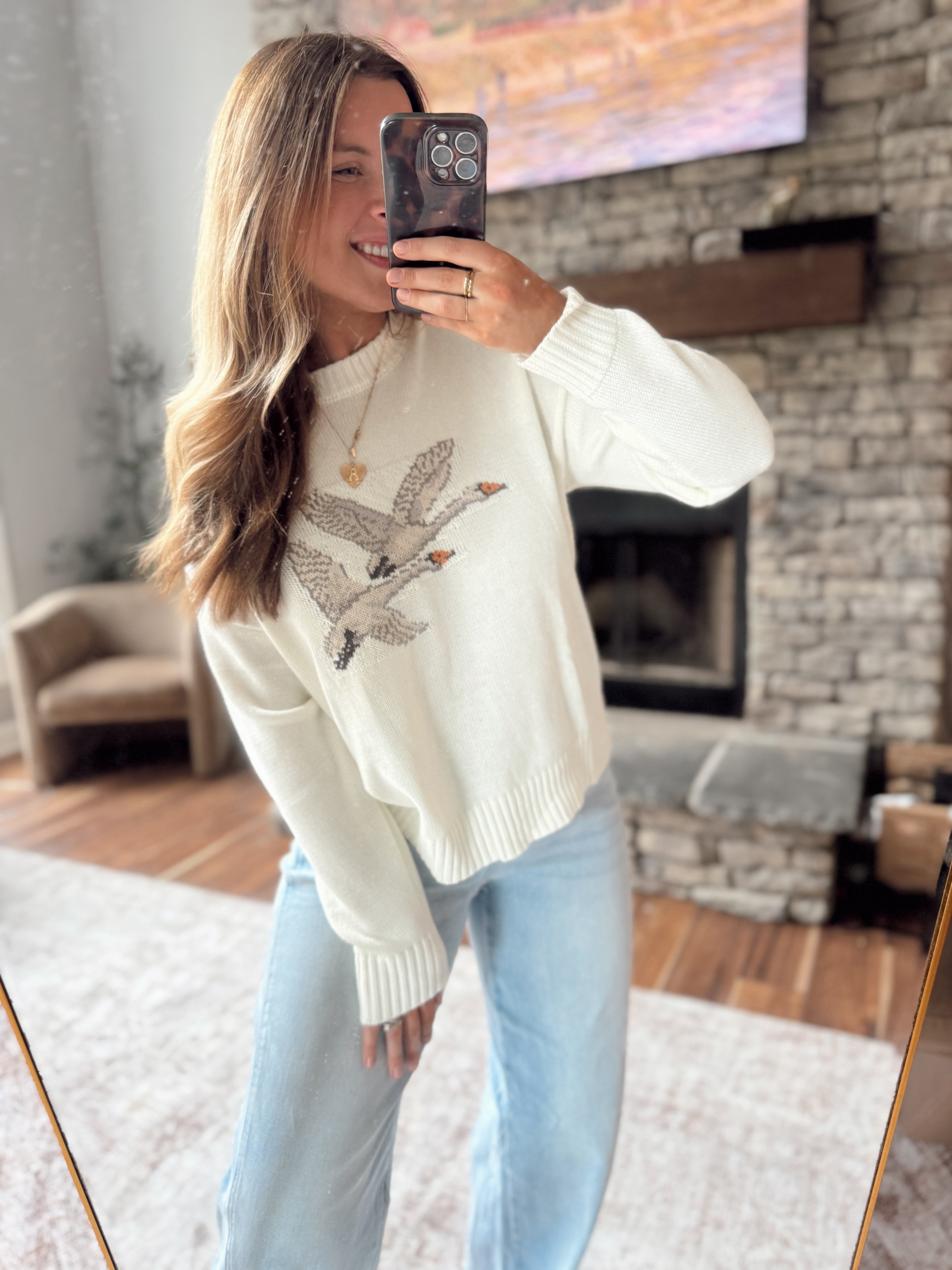 White Feathered Grace Sweater