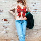 Plaid Bow Holiday Longsleeve IN STOCK