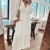 Sweet Wish Ivory Button-Front Maxi
