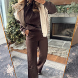 Espresso Fleece Pleated Sweatpants