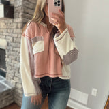 Milana Mauve Color Block Long Sleeve