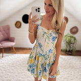 Blue Lemon Tiered Ruffle Romper