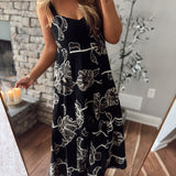 Black Genevieve Midi Dress