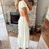 Creme Sorella Cut Out Midi Dress