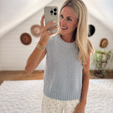 Blue Boucle Sweater Vest
