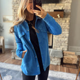 Deep Indigo Warm Sector Snap-Button Shacket