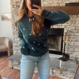 Emerald Whimsy Wildflower Sweater