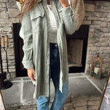 Mystical Olive Garment Washed Corduroy Duster