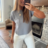 Slate Blue Petaluma Boxy Knit Top