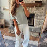 Sage Striped Rylee Tee