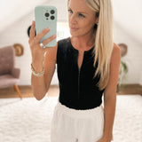 Heavenly Black Zip-up Bodysuit