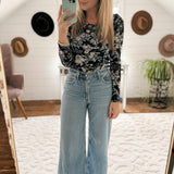 Blue and Black Haze Mesh Top