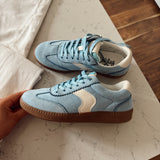 Light Blue Faux Suede Spoiler Alert Sneakers