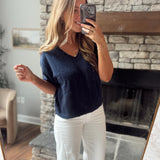 Navy Novelle Sweater Top