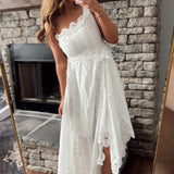 Ingrid Ivory Asymmetric One Shoulder Maxi