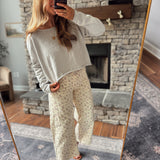 Cream Ditzy Maroon Nile Barrel Pants