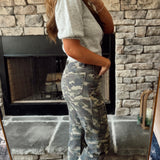 Hidden Camouflage Straight Leg Cargo Denim