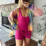 Plum Pink Flow Twist Active Mini Dress