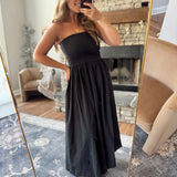 Black Simply Sweet Midi Dress
