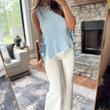 Sky Blue High Tides Side Ties Tank