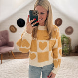 Butter Heart Checkered Sweater IN STORE