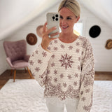Cream & Chocolate Lace Trim Sweater