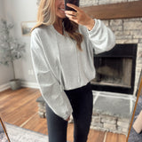 Gray Bounce Hem Top
