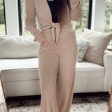 For The Thrill Mocha Rib Knit Pants