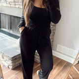 Black Split Hem Lounge Pant