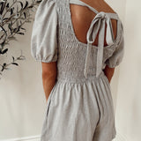 Sunny Attraction Heather Grey Smocked Romper