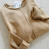 Taupe Front Seam Light-Weight Sweater
