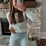 Mint Terrifically Textured Henley Top