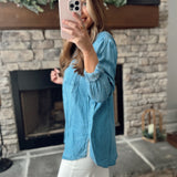 Medium Wash Darling Denim Button Up