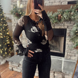 Alexis Sheer Black Floral Top