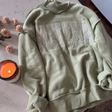 Matcha Graphic Mock Neck Sweatshirt