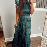 Enchanting Touch T. Green Tiered Midi