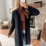 Black Pour Open Cardigan